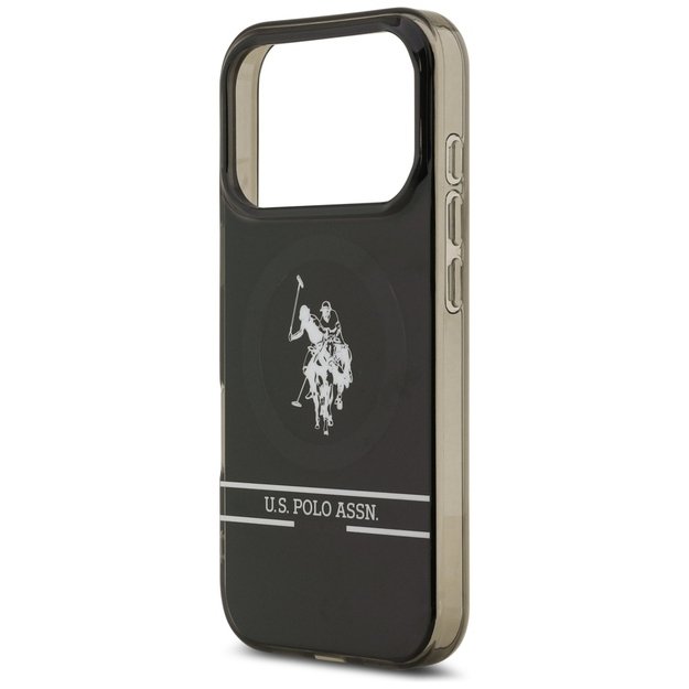 US Polo DH and Bottom Stripe Logo MagSafe Case for iPhone 17 Pro - Black 5