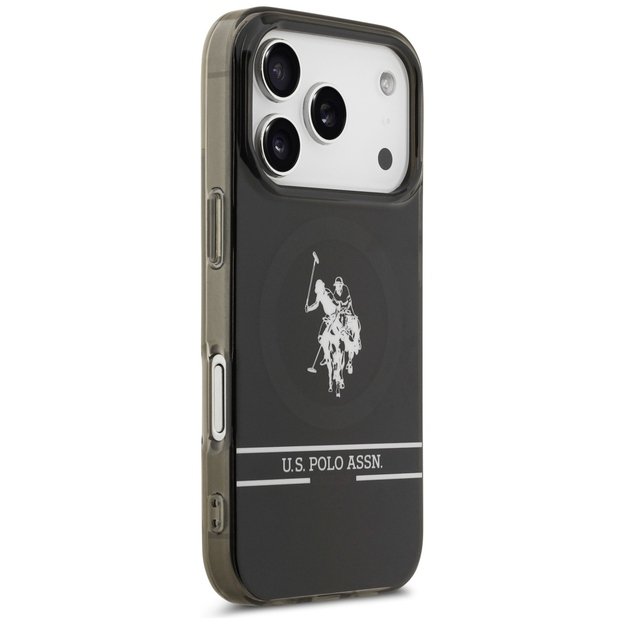 US Polo DH and Bottom Stripe Logo MagSafe Case for iPhone 17 Pro - Black 3