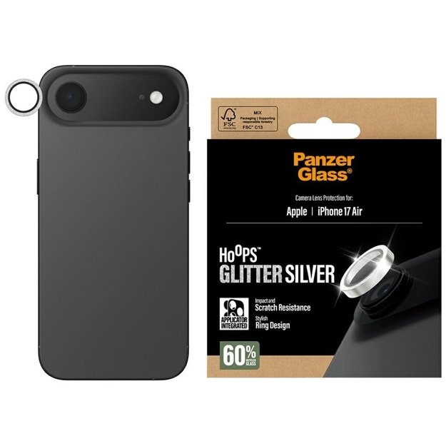 PanzerGlass Hoops Glitter Tempered Glass Lens Screen Protector for iPhone Air - Silver