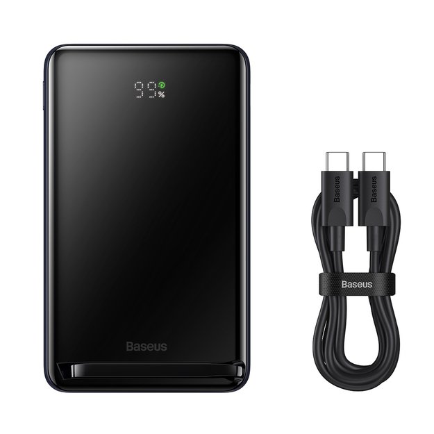 Baseus Magnetic Bracket Powerbank 10000mAh 20W with MagSafe - Dark Blue + USB-C Cable 60W 0.5m 12