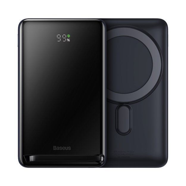Baseus Magnetic Bracket Powerbank 10000mAh 20W with MagSafe - Dark Blue + USB-C Cable 60W 0.5m 1