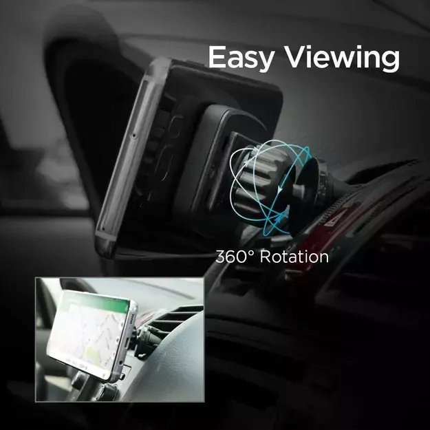 Spigen H12 phone holder for car air vent magnetic - black 21