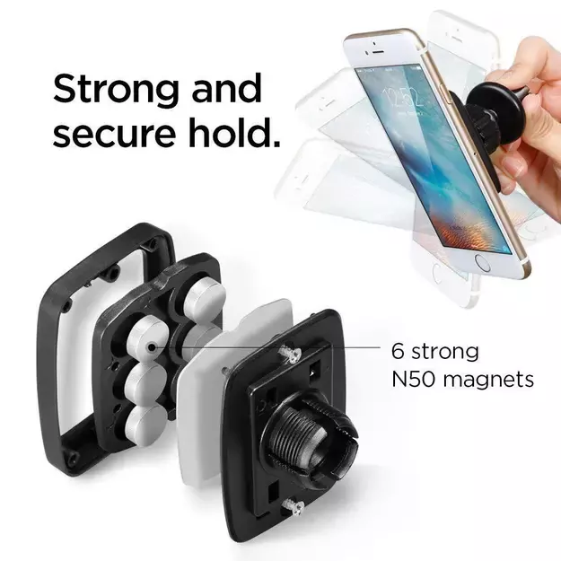 Spigen H12 phone holder for car air vent magnetic - black 24