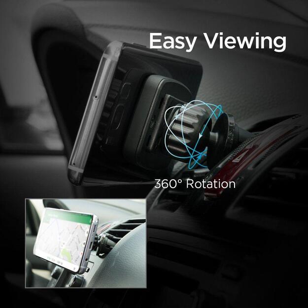 Spigen H12 phone holder for car air vent magnetic - black 3