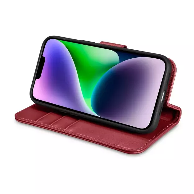 iCarer Wallet Case 2in1 Cover iPhone 14 Plus Anti-RFID Leather Flip Cover Red (WMI14220727-RD) 7