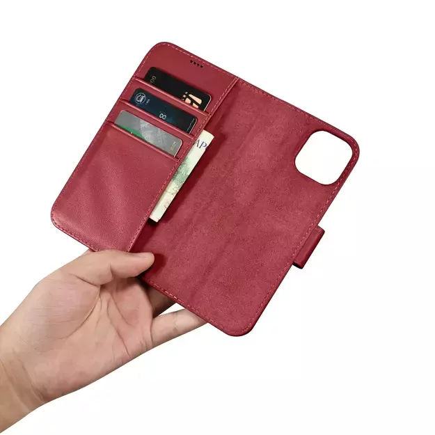 iCarer Wallet Case 2in1 Cover iPhone 14 Plus Anti-RFID Leather Flip Cover Red (WMI14220727-RD) 13