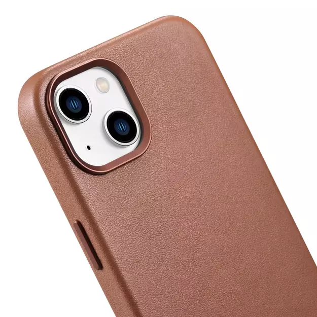 iCarer Case Leather Case Cover for iPhone 14 Plus Brown (MagSafe Compatible) 29