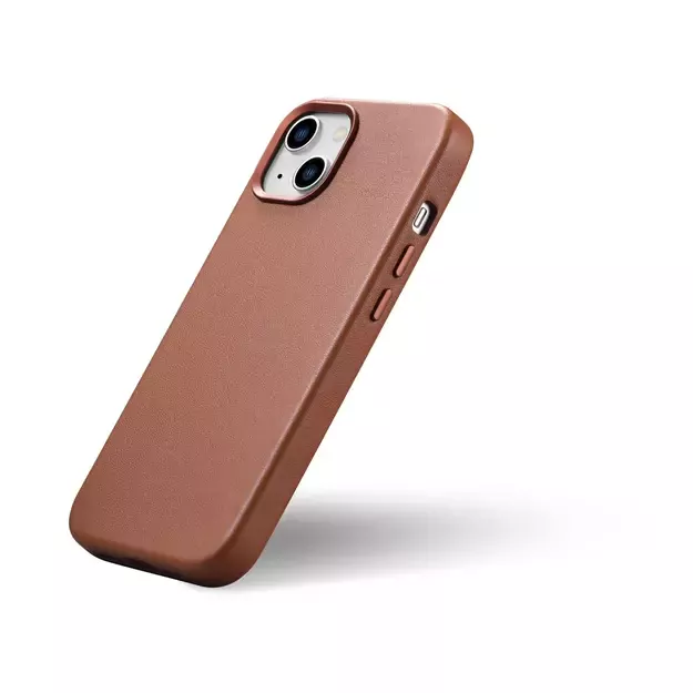 iCarer Case Leather Case Cover for iPhone 14 Plus Brown (MagSafe Compatible) 28