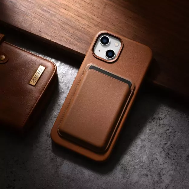 iCarer Case Leather Case Cover for iPhone 14 Plus Brown (MagSafe Compatible) 38