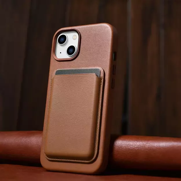 iCarer Case Leather Case Cover for iPhone 14 Plus Brown (MagSafe Compatible) 35