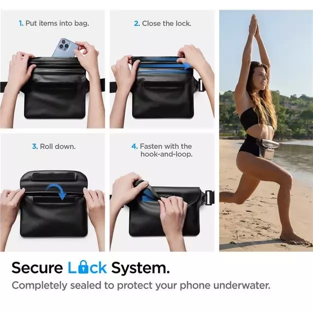 Spigen Aqua Shield A620 Waterproof Hip Bag IPX8 - Black 22