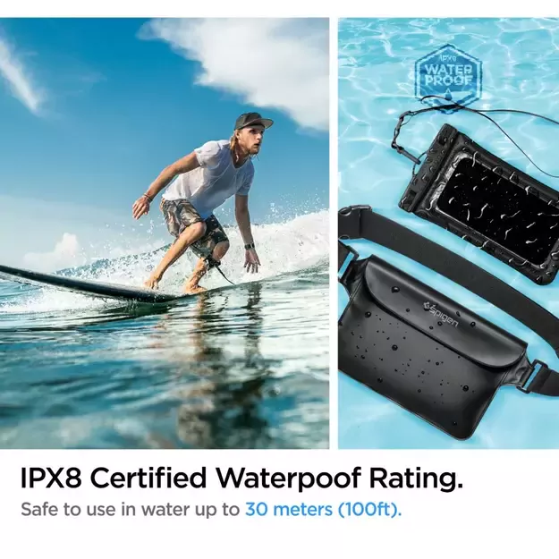 Spigen Aqua Shield A621 Waterproof Hip Bag + Floating Case - Black 3