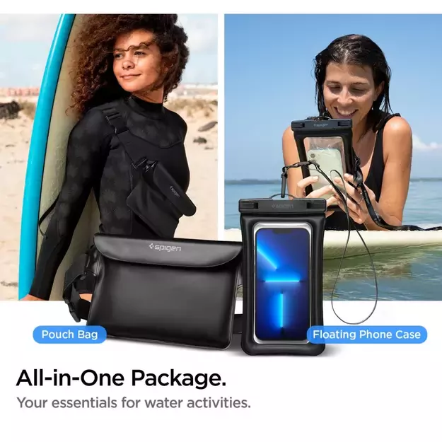 Spigen Aqua Shield A621 Waterproof Hip Bag + Floating Case - Black 1