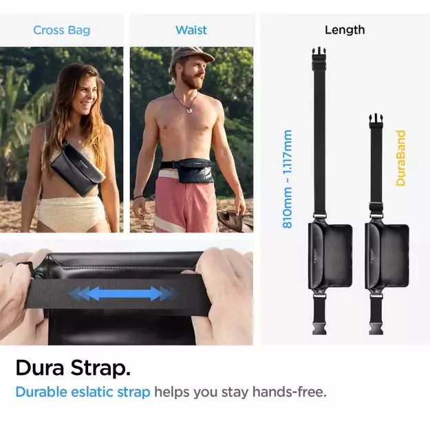 Spigen Aqua Shield A621 Waterproof Hip Bag + Floating Case - Black 5