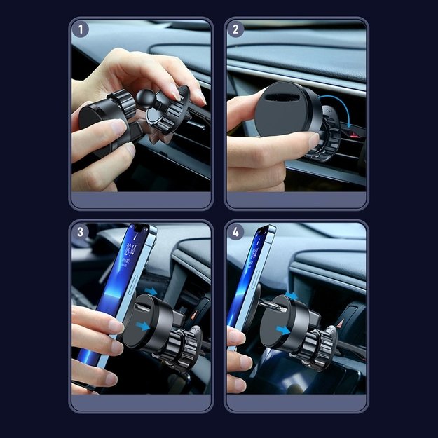 Joyroom kit multifunctional magnetic car holder ring phone support black (JR-ZS294) 21