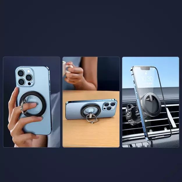 Joyroom kit multifunctional magnetic car holder ring phone support black (JR-ZS294) 22