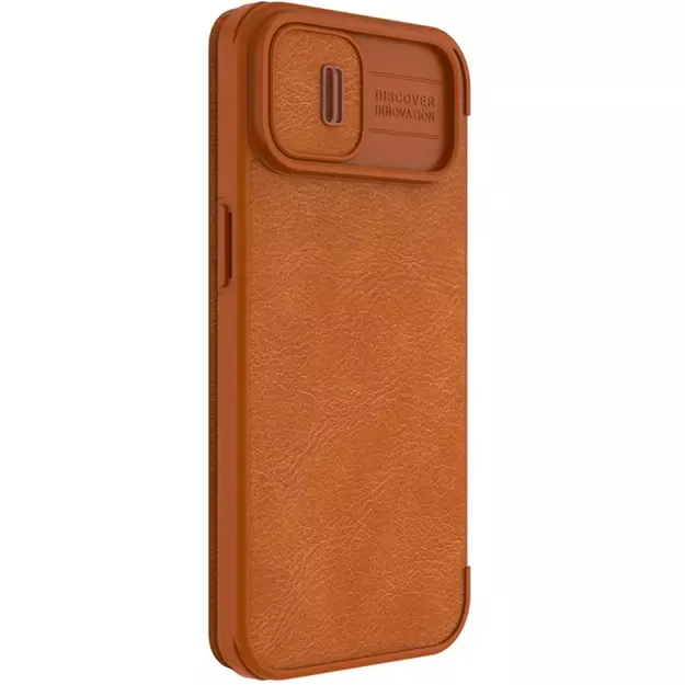 Nillkin Qin Leather Pro Case iPhone 14 Plus Camera Cover Holster Cover Flip Case Brown 29