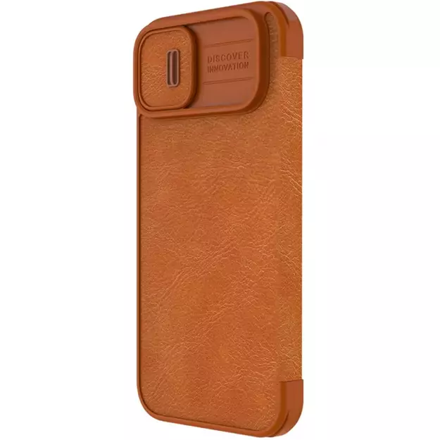 Nillkin Qin Leather Pro Case iPhone 14 Plus Camera Cover Holster Cover Flip Case Brown 26
