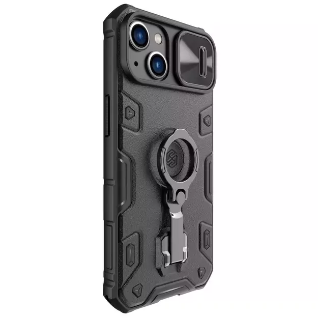 Nillkin CamShield Armor Pro Magnetic Case iPhone 14 Plus MagSafe armored cover stand ring black 10