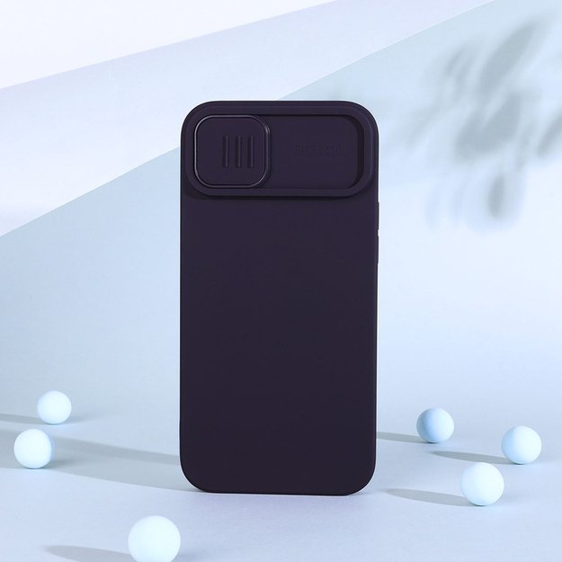 Nillkin CamShield Magnetic Silicone Case iPhone 14 Plus Magnetic MagSafe Cover with Camera Protector Black 35