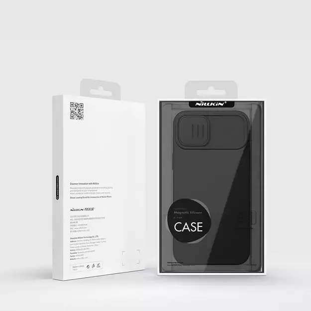 Nillkin CamShield Magnetic Silicone Case iPhone 14 Plus Magnetic MagSafe Cover with Camera Protector Black 1