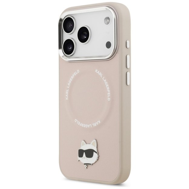 Karl Lagerfeld Choupette Pin MagSafe Case for iPhone 17 Pro Max - Pink 1