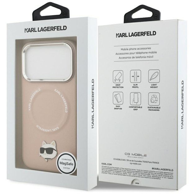 Karl Lagerfeld Choupette Pin MagSafe Case for iPhone 17 Pro Max - Pink 7