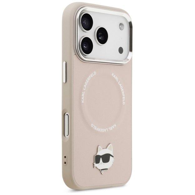 Karl Lagerfeld Choupette Pin MagSafe Case for iPhone 17 Pro Max - Pink 3