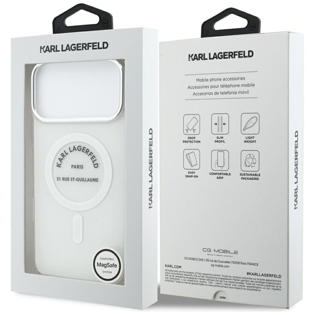 Karl Lagerfeld IML Karl RSG Logo MagSafe Case for iPhone 17 Pro Max - Transparent 7