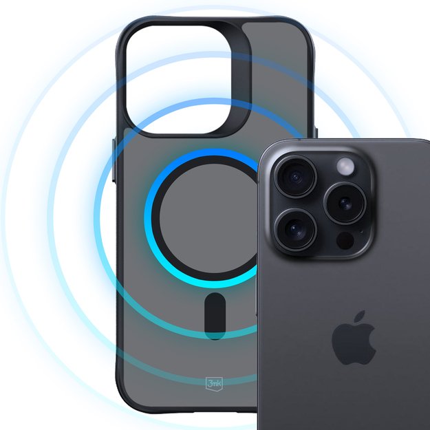 3mk Smoke MagCase with MagSafe for iPhone 15 Pro - Semi-transparent 3