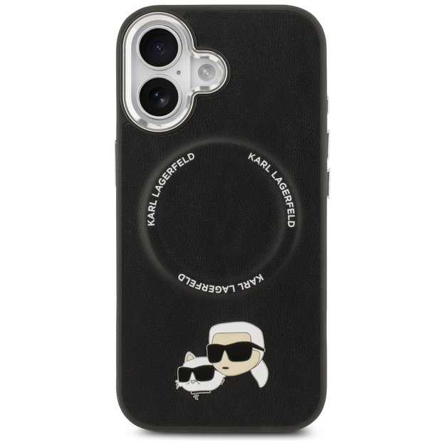Karl Lagerfeld Karl &amp  Choupette Pins MagSafe Case for iPhone 17 - Black 2