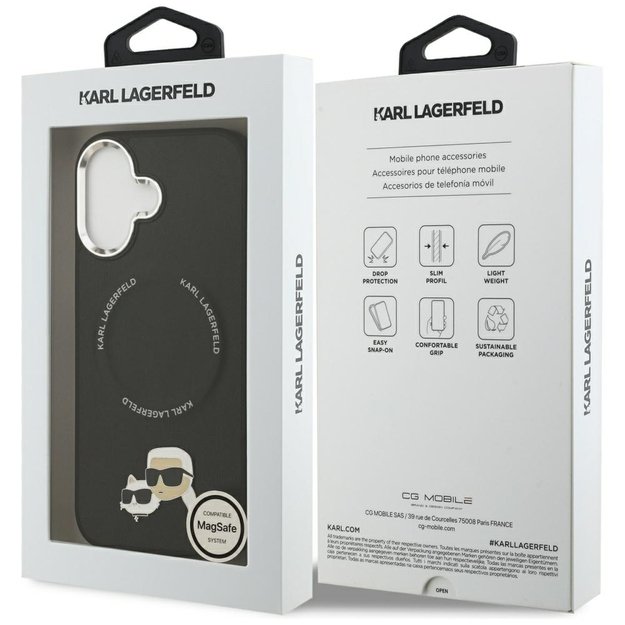 Karl Lagerfeld Karl &amp  Choupette Pins MagSafe Case for iPhone 17 - Black 7