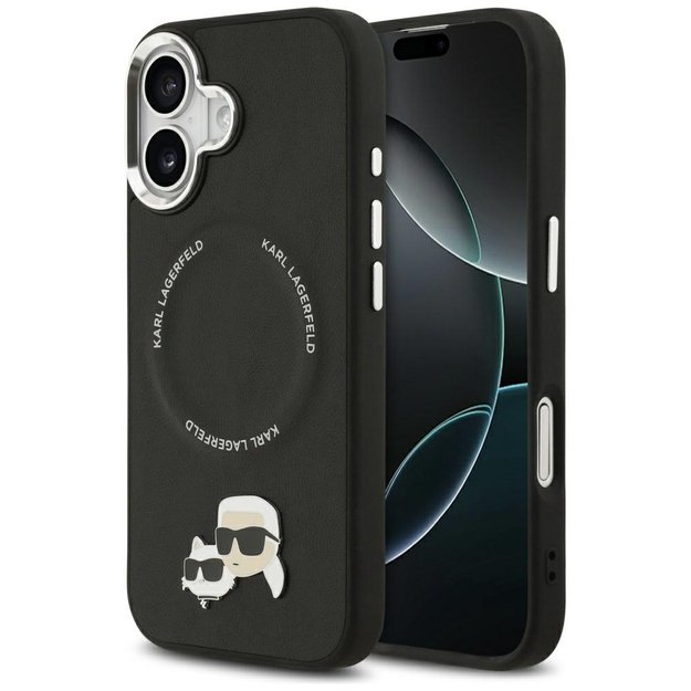 Karl Lagerfeld Karl &amp  Choupette Pins MagSafe Case for iPhone 17 - Black