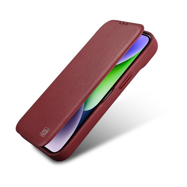 iCarer CE Premium Leather Folio Case iPhone 14 Pro Magnetic Flip Leather Folio Case MagSafe Red (WMI14220714-RD) 8
