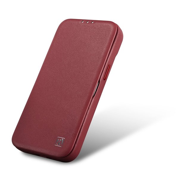 iCarer CE Premium Leather Folio Case iPhone 14 Pro Magnetic Flip Leather Folio Case MagSafe Red (WMI14220714-RD) 7