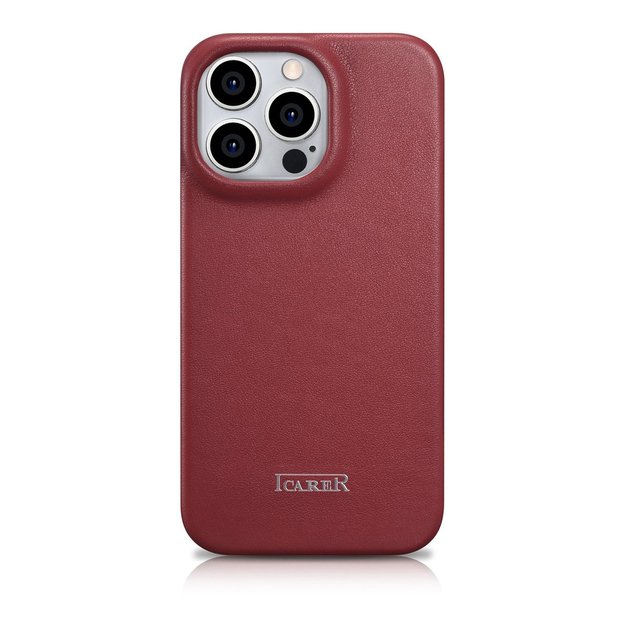 iCarer CE Premium Leather Folio Case iPhone 14 Pro Magnetic Flip Leather Folio Case MagSafe Red (WMI14220714-RD) 2