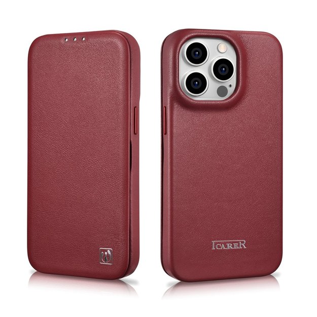 iCarer CE Premium Leather Folio Case iPhone 14 Pro Magnetic Flip Leather Folio Case MagSafe Red (WMI14220714-RD) 27