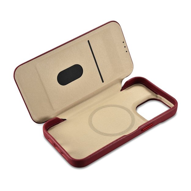 iCarer CE Premium Leather Folio Case iPhone 14 Pro Magnetic Flip Leather Folio Case MagSafe Red (WMI14220714-RD) 16