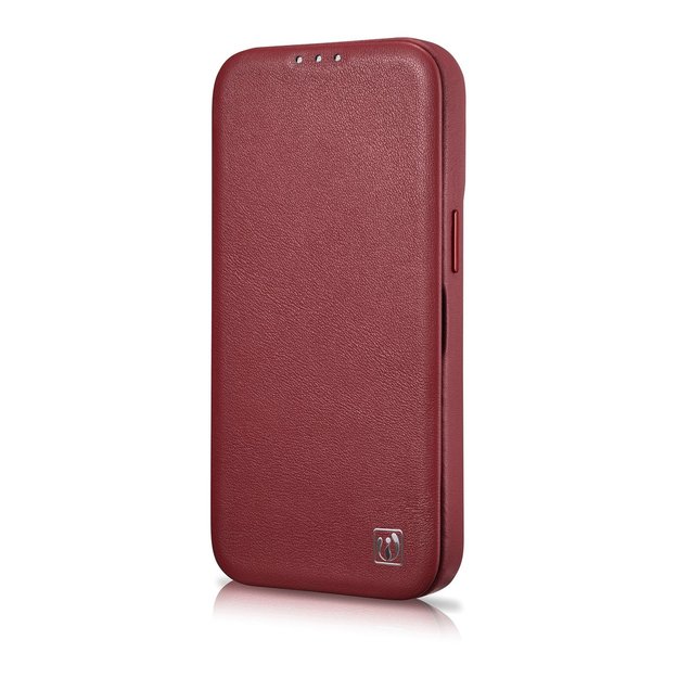iCarer CE Premium Leather Folio Case iPhone 14 Pro Magnetic Flip Leather Folio Case MagSafe Red (WMI14220714-RD) 5
