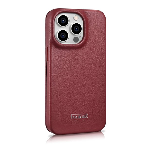 iCarer CE Premium Leather Folio Case iPhone 14 Pro Magnetic Flip Leather Folio Case MagSafe Red (WMI14220714-RD) 3