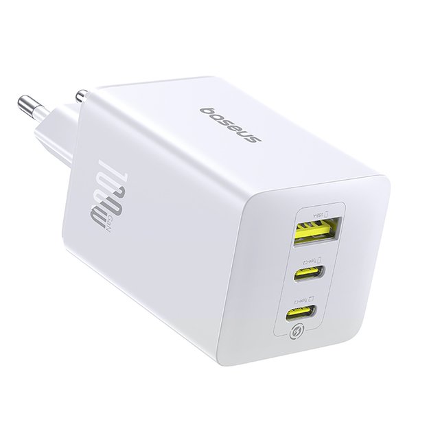 Baseus EnerFill FE11 2 x USB-C / USB-A 100W Wall Charger - White 2