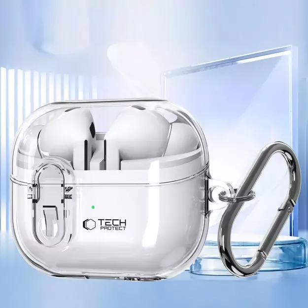 Tech-Protect FlexAir Case with Carabiner for Samsung Galaxy Buds 3 / 3 Pro - Transparent 11