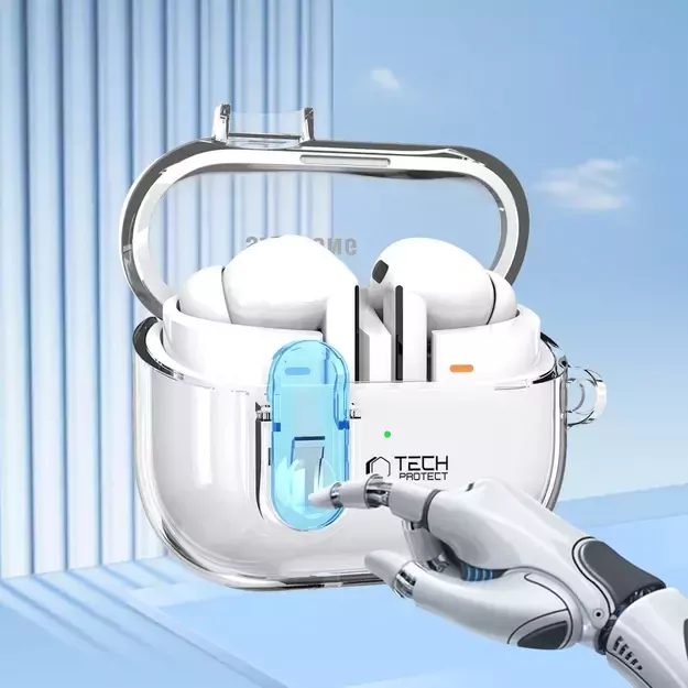 Tech-Protect FlexAir Case with Carabiner for Samsung Galaxy Buds 3 / 3 Pro - Transparent 9