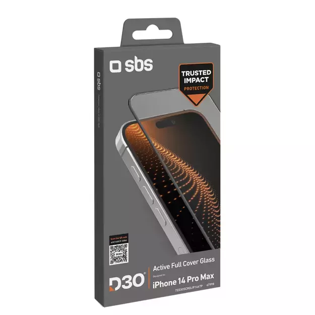 SBS D3O Tempered Glass with Frame for iPhone 14 Pro Max 6