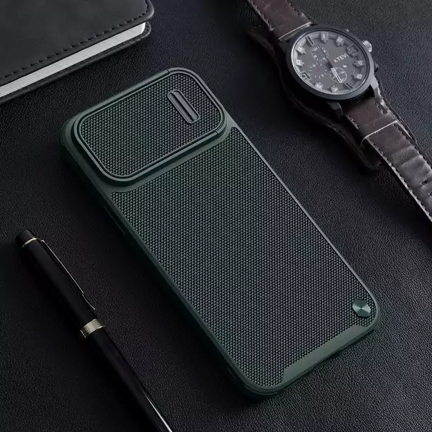Nillkin Textured S Case for iPhone 14, armored cover with camera cover, green 15