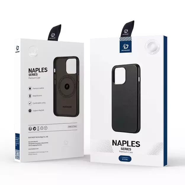 Dux Ducis Naples Case for iPhone 14 Plus Leather Cover (MagSafe Compatible) Dark Brown 4