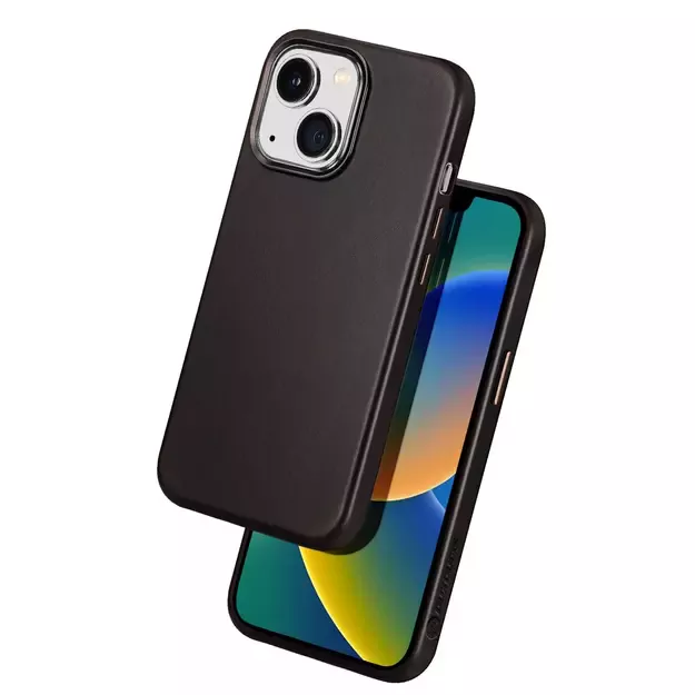 Dux Ducis Naples Case for iPhone 14 Plus Leather Cover (MagSafe Compatible) Dark Brown 1