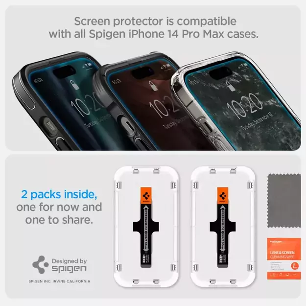 Spigen Glas.tR EZ Fit Tempered Glass for iPhone 14 Pro Max - 2 pcs. 28