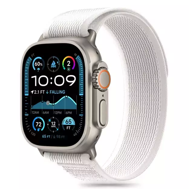 Tech-Protect Nylon Stripe Strap for Apple Watch 6 / 7 / 8 / 9 / 10 / SE / Ultra 1 / 2 (44 / 45 / 46 / 49 MM) - Gray 1