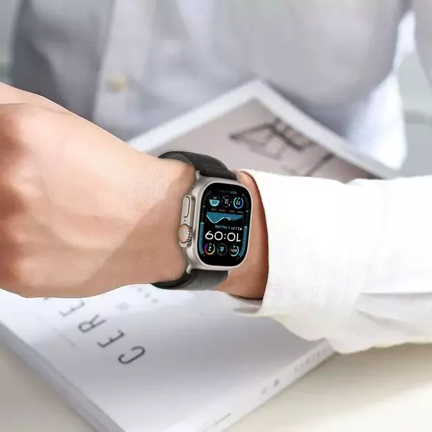 Tech-Protect Nylon Stripe Strap for Apple Watch 6 / 7 / 8 / 9 / 10 / SE / Ultra 1 / 2 (44 / 45 / 46 / 49 MM) - Gray 4